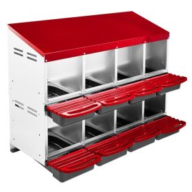 Chicken Nesting Box, 8 Compartment Roll Away Nesting Box for Laying Eggs, Wall Mount Chicken Nesting Boxes, Easy Egg Collection