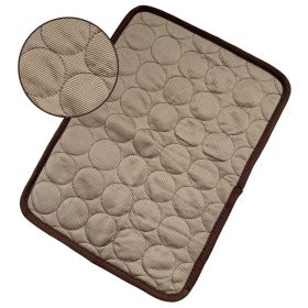Pet Dog Cat Ice Silk Cold Nest Pad For Cooling In Summer (Option: Brown-40x30cm)
