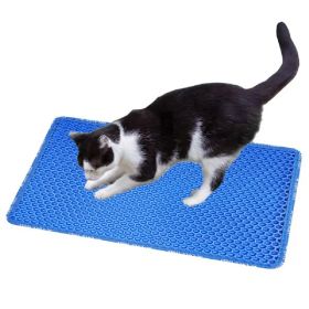 Double Layer Rice Shaped Cat Litter Pad (Option: Blue)