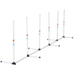 Sturdy Dog Weaves Poles Pet Speed and Agility Equipment Dogs Obstacle Outdoor w/ Storage Bag (Option: White-150x150x930 mm)