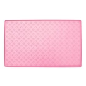 Spot Pet Mat, Waterproof And Easy To Clean Silicone Dog Mat, Cat Mat, Square Pet Placemat, Pet Supplies (Option: Pink-large)