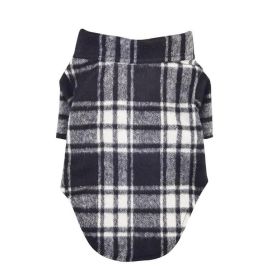 Flannel Dog Shirt (Color: Black and White Plaid, size: XX-Small)