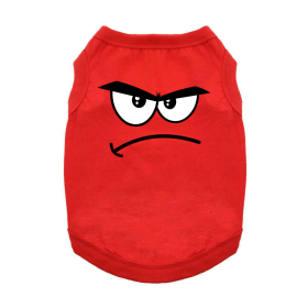 Angry Face Dog Shirt (Color: Flame Scarlet Red, size: large)