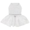 White Lace Dog Wedding Dress with Matching Leash