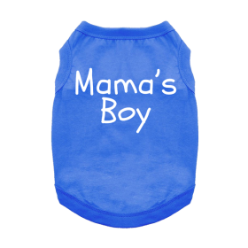 Mama's Boy Dog Shirt (Color: Blue, size: medium)