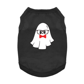 Nerdy Ghost Dog Shirt (Color: Jet Black, size: medium)